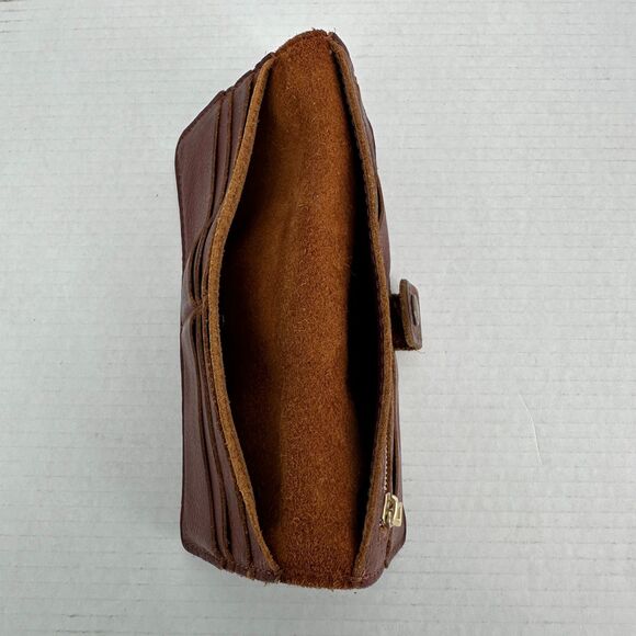 Portland Leather Goods Brown Bi-Fold Leather Wallet Rustic Thick Heavy Quality - Picture 6 of 11